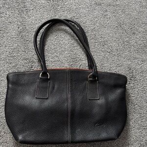 Genuine leather black shoulder bag